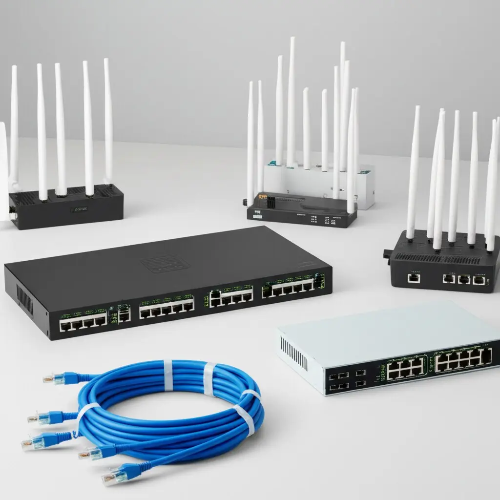 Illustrative business wireless networking equipment arranged for planning