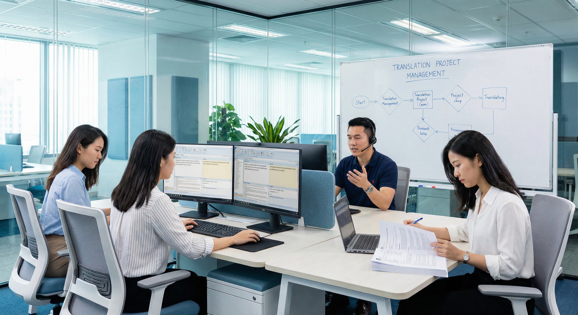Translife professional translation agency team at work in modern office Malaysia Singapore
